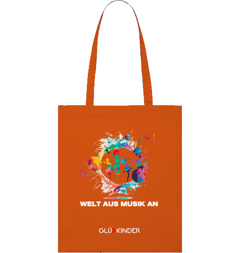 Organic WELT AUS MUSIK AN Bag - white typo