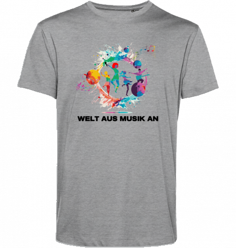 Organic T-Shirt (men) WELT AUS MUSIK AN - black typo