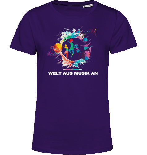 Organic T-Shirt (women) - WELT AUS MUSIK AN - white typo