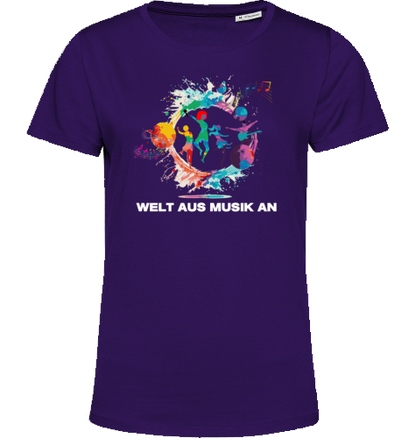 Organic T-Shirt (women) - WELT AUS MUSIK AN - white typo