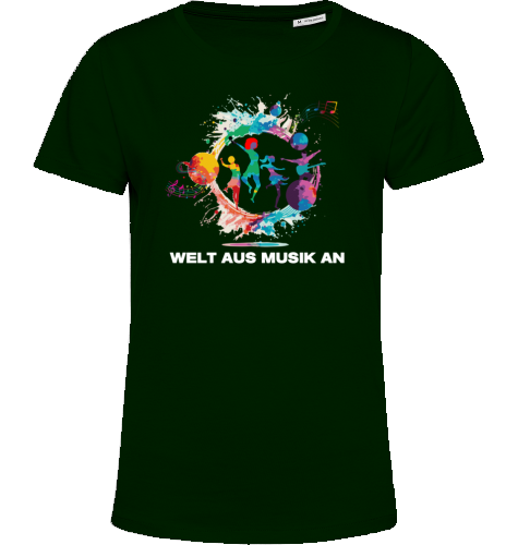 Organic T-Shirt (women) - WELT AUS MUSIK AN - white typo