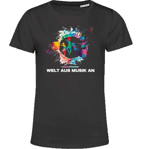 Organic T-Shirt (women) - WELT AUS MUSIK AN - white typo