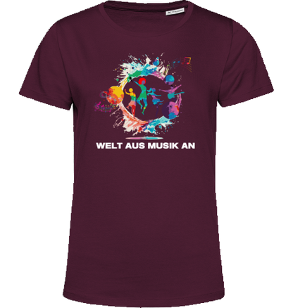 Organic T-Shirt (women) - WELT AUS MUSIK AN - white typo